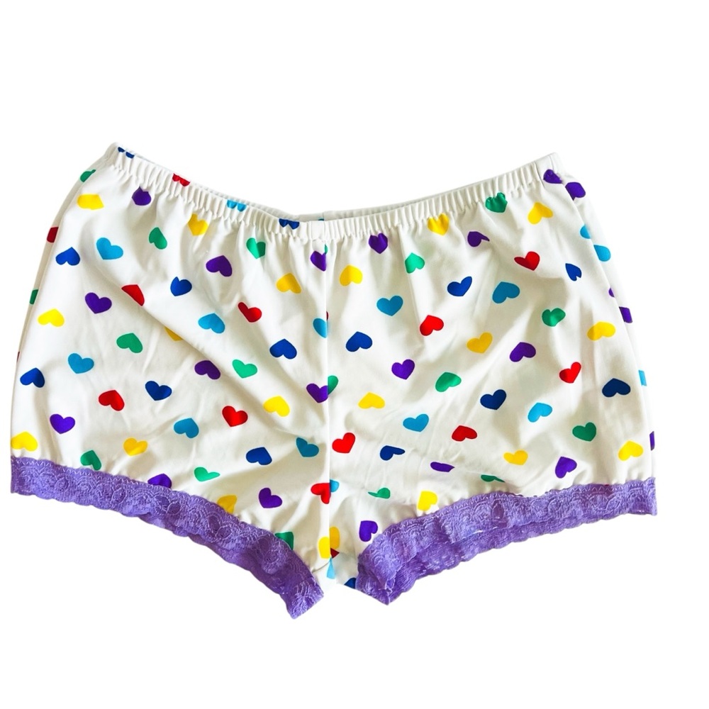 Miss Alphabet Heart Lace Trim Lovecore Hotpants